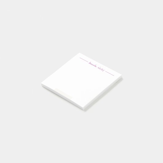 Minimale Paarse Monogram Volledige naam Post-it® Notes (Schuin)