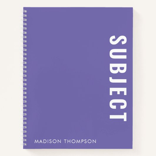 Minimale Paarse ondertitel van de school Notitieboek (Voorkant)