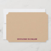 Minimale Paarse Retroontwerp Opslaan datumkaart Save The Date (Achterkant)