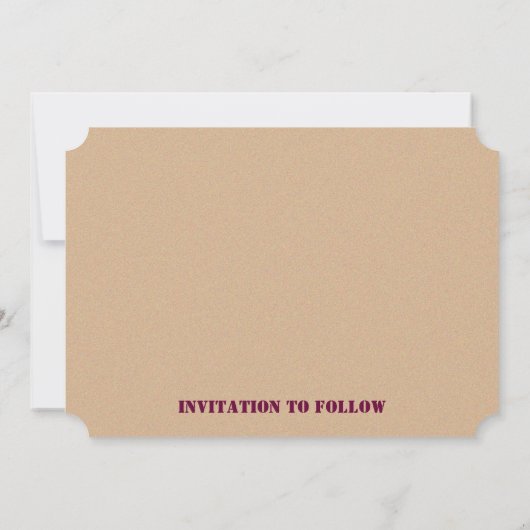 Minimale Paarse Retroontwerp Opslaan datumkaart Save The Date (Achterkant)