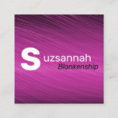 Minimale Paarse Streaks Grote QR-tekstcode Vierkante Visitekaartje (Voorkant)