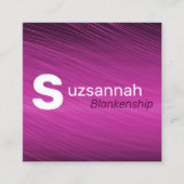 Minimale Paarse Streaks Grote QR-tekstcode Vierkante Visitekaartje (Voorkant)