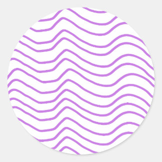 Minimale Paarse Wavy Line ronde Stickers