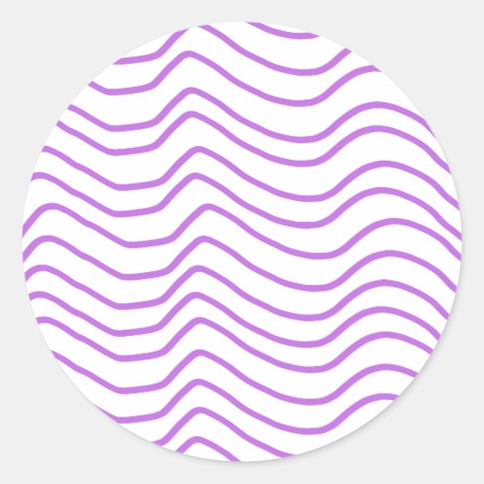 Minimale Paarse Wavy Line ronde Stickers (Voorkant)