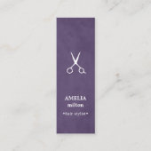 Minimale Paarse witte schaar Hair Stylist Mini Visitekaartje (Voorkant)