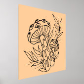 Minimale Paddenstoel Line Art Folie Afdrukken (Laagn)