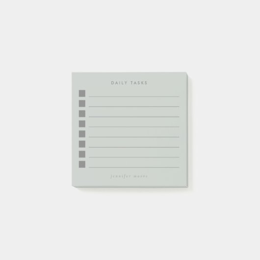 Minimale pagina Groene dagelijkse taken Planner Post-it® Notes (Voorkant)