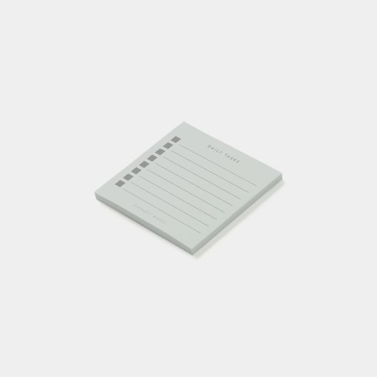 Minimale pagina Groene dagelijkse taken Planner Post-it® Notes (Schuin)