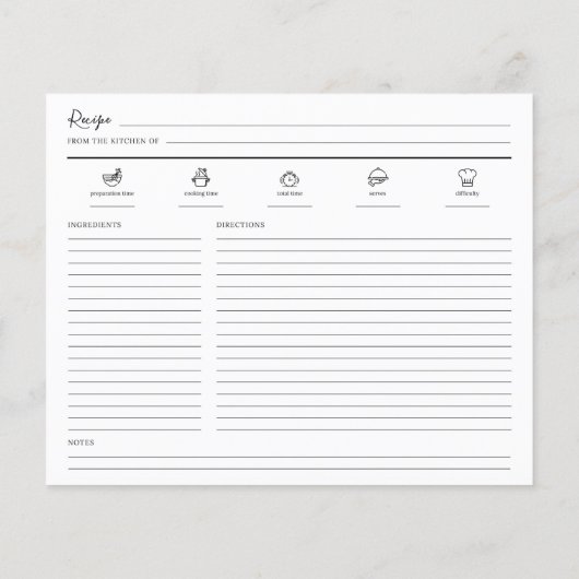 Minimale pagina met modern recept (Achterkant)