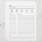 Minimale pagina met modern recept (Voorkant / Achterkant)