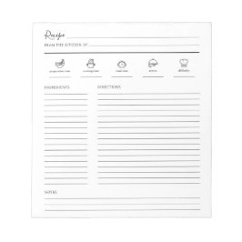 Minimale pagina met modern recept notitieblok
