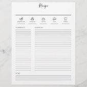 Minimale pagina Moderne Recipe Cookbook (Voorkant)