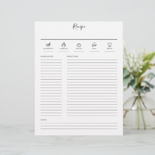 Minimale pagina Moderne Recipe Cookbook (Staand voorkant)