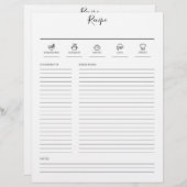 Minimale pagina Moderne Recipe Cookbook (Voorkant / Achterkant)