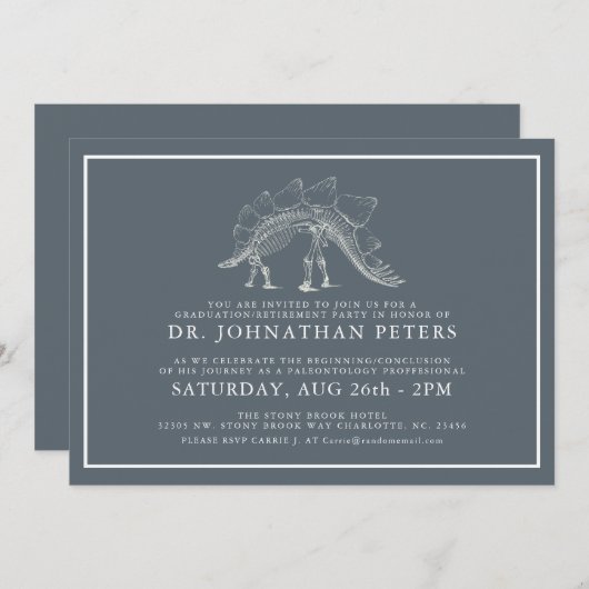 Minimale paleontologische Afstuderen|Uitnodiging t Kaart (Voorkant / Achterkant)