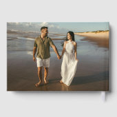 Minimale Palm Tree Monogram Foto Bruiloft Gastenboek (Achterkant)