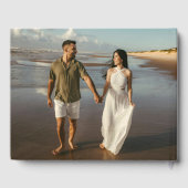 Minimale Palm Tree Monogram Foto Bruiloft Gastenboek (Achterkant)