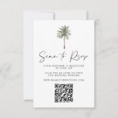 Minimale palmbindingscode QR-code RSVP Kaartje (Voorkant)