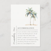 Minimale Palmbomen Tropische Huwelijksaccommodatie Informatiekaartje (Voorkant)