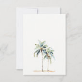 Minimale palmbomen Tropische waterverf bruiloft RSVP Kaartje (Achterkant)