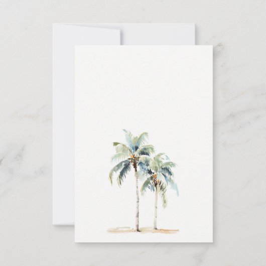 Minimale palmbomen Tropische waterverf bruiloft RSVP Kaartje (Achterkant)