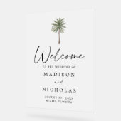 Minimale palmboom bruiloft welkom Frosted Acryl Bord (Hoek)