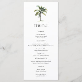 Minimale Palmboom Tropisch Strand Huwelijk Menu
