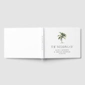 Minimale palmboom Tropische strand bruiloft Gastenboek (Volledig)