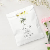 Minimale palmboom tropische strand bruiloft welkom bedankzakje (Gezegeld)
