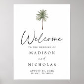 Minimale Palmboom Trouw Welkom Bord Poster (Voorkant)