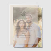 Minimale palmboomlijn Ecru art Elegant Wedding Vellum Uitnodigingen (Offset (Koppel))