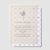 Minimale palmboomlijn Ecru art Elegant Wedding Vellum Uitnodigingen (Offset (Uitnodiging))