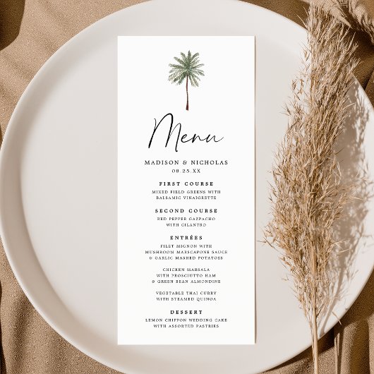 Minimale palmweduwen menu