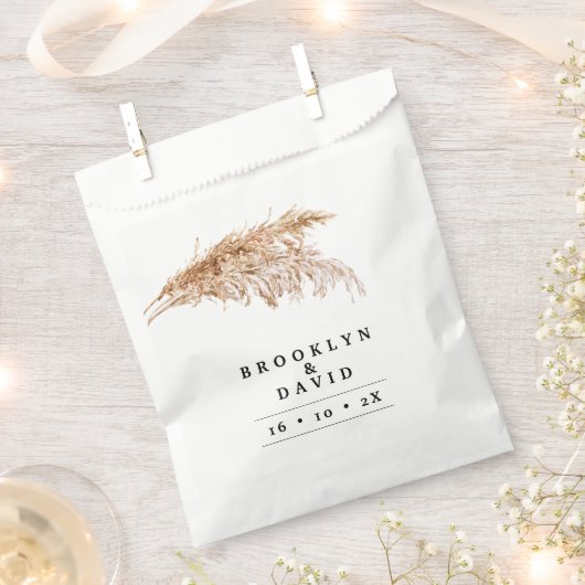 Minimale Pampas Grass Wedding Bedankzakje (Geknipt)