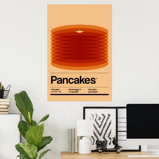 Minimale pannenkoeken poster (Thuiskantoor)