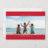 Minimale panoramische rode feestdag-fotokaart feestdagenkaart (Voorkant)