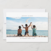 Minimale panoramische witte feestelijke fotokaart feestdagenkaart (Voorkant)