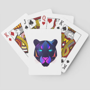 Minimale Panther Abstract Logotype Moderne Luxe Pokerkaarten