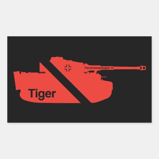 Minimale panzerkampwagen VI, rood - zwart Rechthoekige Sticker (Voorkant)