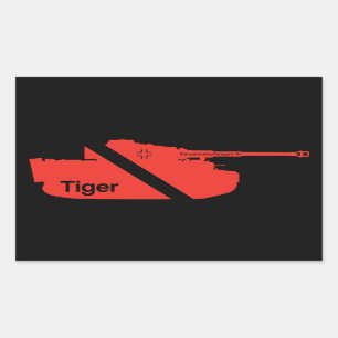 Minimale panzerkampwagen VI, rood - zwart Rechthoekige Sticker