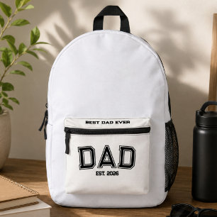 Minimale Papa Opgericht Jaar Nieuwe Vader Bedrukte Rugzak