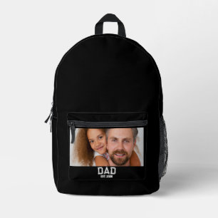 Minimale Papa Opgericht Jaar Nieuwe Vader Foto Bedrukte Rugzak