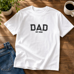 Minimale Papa Opgericht Jaar Nieuwe Vader T-shirt