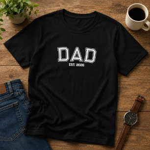 Minimale Papa Opgericht Jaar Nieuwe Vader T-shirt