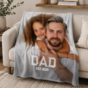 Minimale papa opgerichte jaar nieuwe vader foto fleece deken