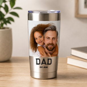 Minimale papa opgerichte jaar nieuwe vader foto geïsoleerde drinkbeker