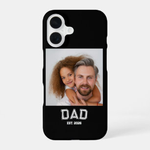 Minimale papa opgerichte jaar nieuwe vader foto iPhone 16 hoesje