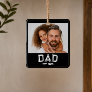 Minimale papa opgerichte jaar nieuwe vader foto keramisch ornament
