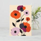 Minimale papaverbloei aankondiging (Staand voorkant)