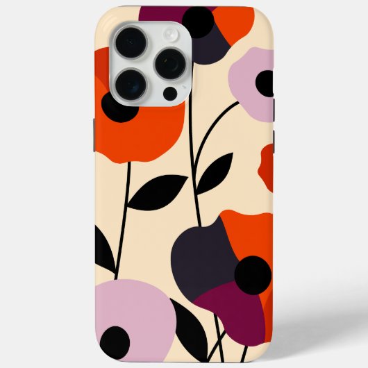 Minimale papaverbloei Case-Mate iPhone case (Achterkant)